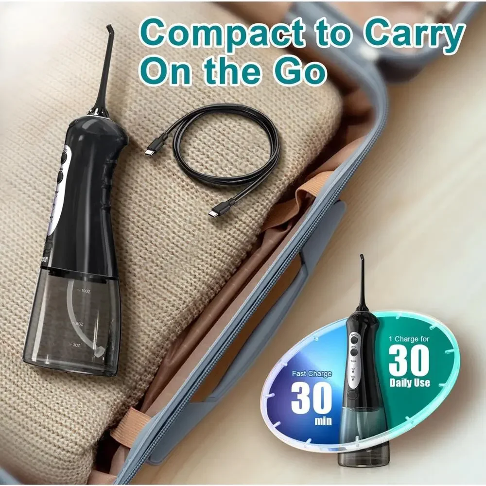 Cordless Water Flosser Dental Oral Irrigator Travel Friendly Teeth Cleaner Pro